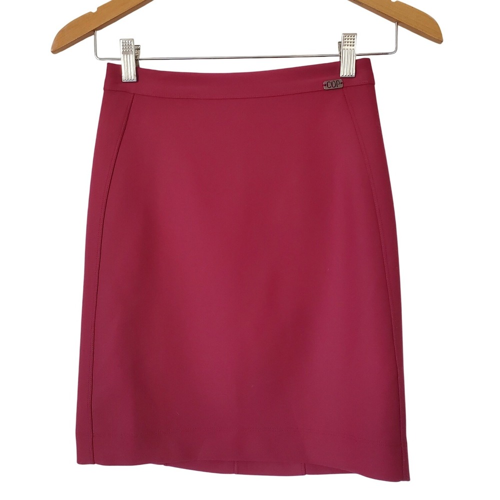 Cop Copine Sammy Red Mini Skirt Size 36 Made in‎ Portugal Tight Straight SCUBA